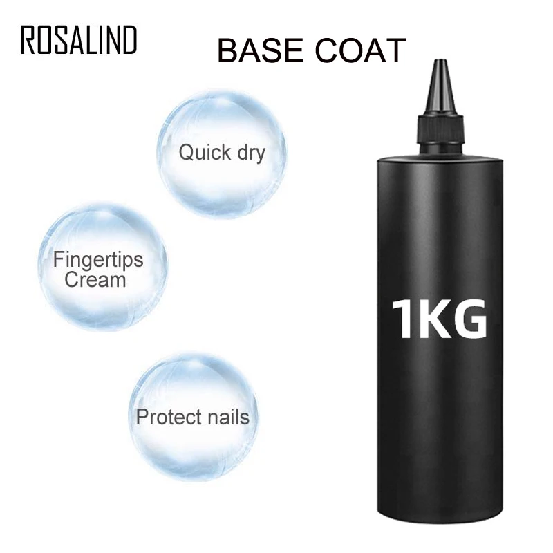 ROSALIND 500g/1kg Nail Base Coat For Nail Art Gel Nail Top Coat Matt Coat Nail Polish Soak Off Gel Varnish UV Nail Art Manicure