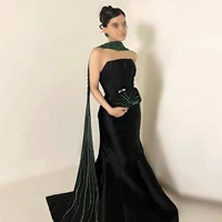 قال شارون-حورية البحر السوداء فساتين السهرة العربية مع وشاح للنساء ، فساتين مطرزة فاخرة للزفاف ، حفلة رسمية ، دبي ، SS421 1