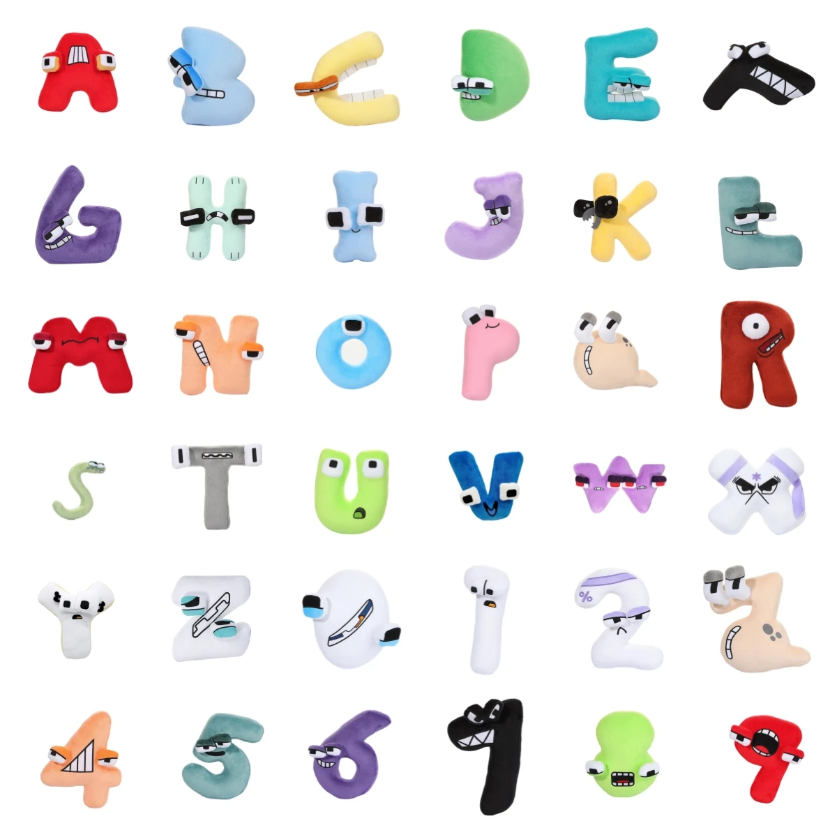 

36Pcs/Set Alphabet Lore Plush Toys Anime Dolls 26 English Letters 0-9 Number Stuffed Plush Toys Kids Puzzle Christmas Gifts
