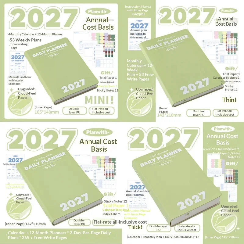 High Aesthetic 12-Month Daily Planner Notebook