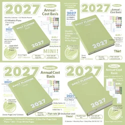 High Aesthetic 12 - Month Daily Planner Notebook - Standard A5 (Green)
