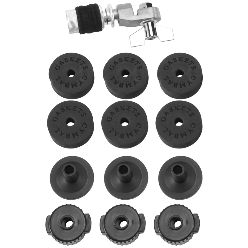 13Pcs Jazz Drum Hi Hat Cymbal Clutch Stand Post Kit With Cymbal Gaskets