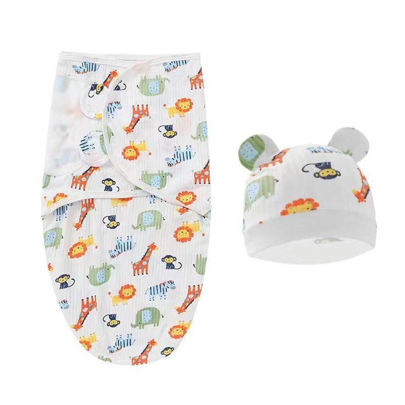 Baby Swaddle Wrap +hat Newborn Swaddle Sleepsack For 35kg Boy/girl