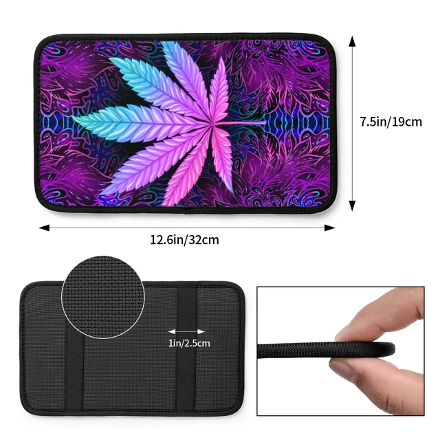 Car Armrest Cover Mat Neon Cannabis Leaves Center Console Protective  Cushion Pad Marijuana Weed Leaf Car Decor Accessories - AliExpress