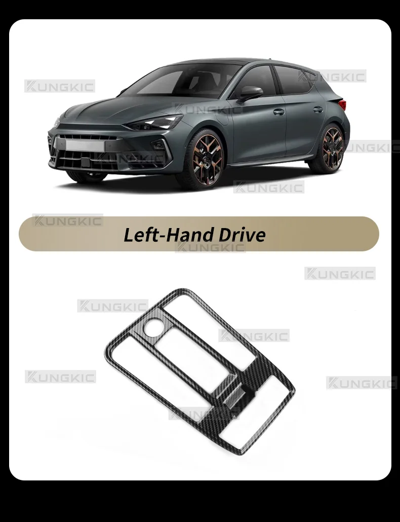 Car gear panel trim in carbon fiber style