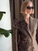 TWOTWINSTYLE Solid Spliced Appliques Slim Blazers For Women Notched Collar Long Sleeve Patchwork Button Chic Elegant Coat Female 6