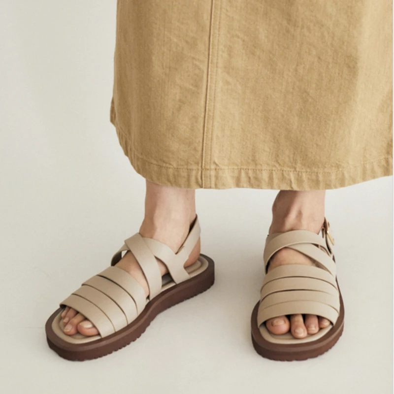 

Japan Open Toe Cross Tied Women Shoes Fashion Strap Sandals 2023 New Ankle Buckle Zapatos Mujer Spring Summer Chaussure Femme