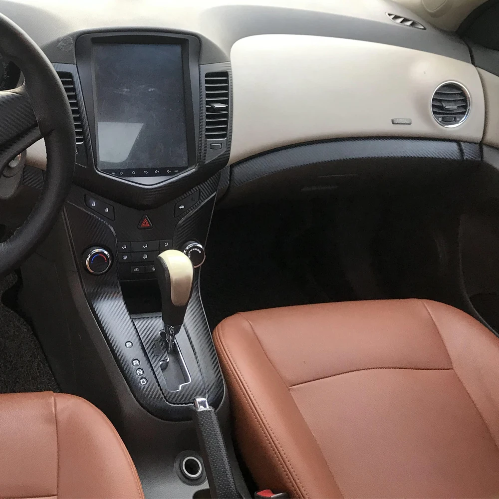 Chevrolet Cruze 2009-2014 용 탄소 섬유 자동차 필름 인테리어 스티커 센터 콘솔 기어 대시 보드 에어 도어 핸들 리프트 패널