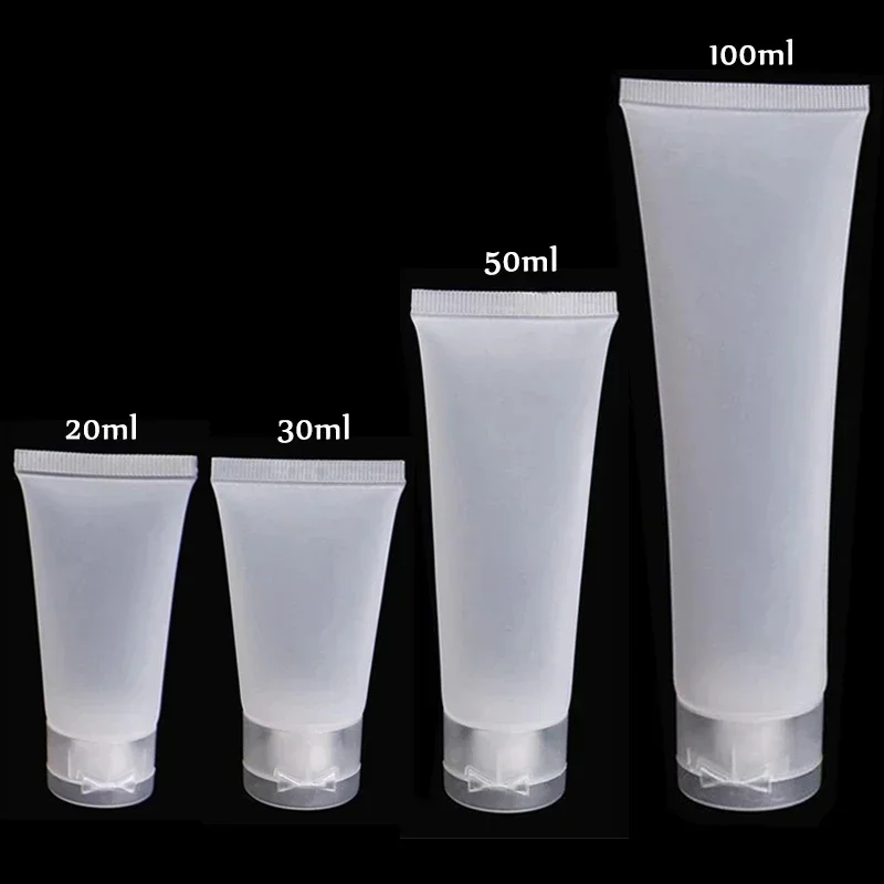 20/30/50/100ml Travel Size Empty Matte Clear Tube Cosmetic Cream Lotion Shampoo Bath Squeeze Lotion Containers Refillable Bottle refillable bottles plastic storage bottle