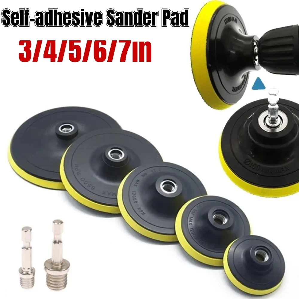

3-7Inch Self-adhesive Backing Pad Polishing Plate With 10mm 14mm Thread Adapter Angle Grinder Wheel Sander Disc Polishing Tools
