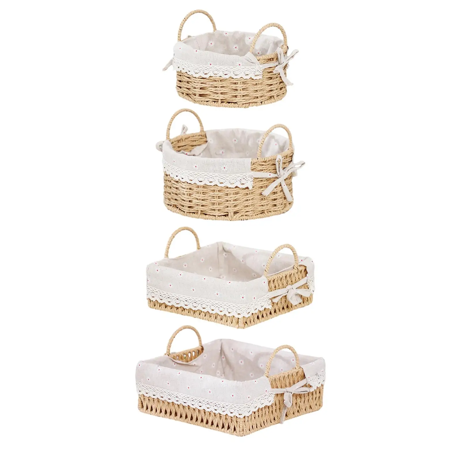 Handmade Storage Basket Multipurpose Desktop Sundries Organizer Serving Basket for Snack Parties Bread Breakfast Bedroom - AliExpress 15