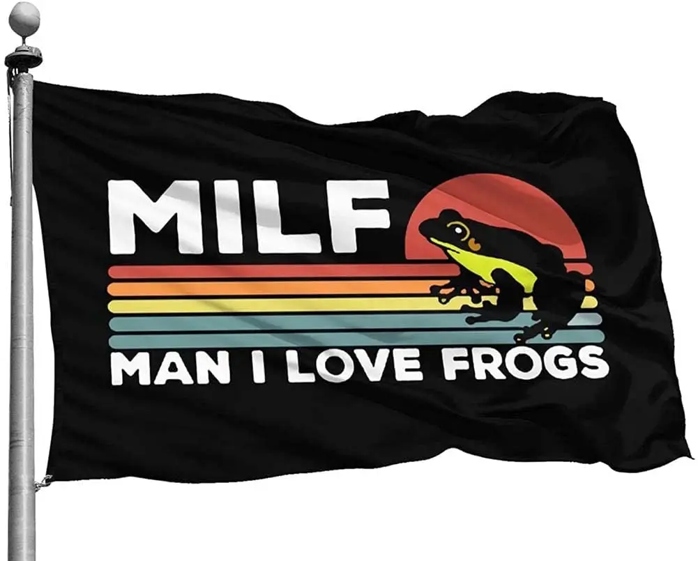 

MILF Flag Man I Love Frogs Flags 3X5ft Indoor and Outdoor Decor Banner