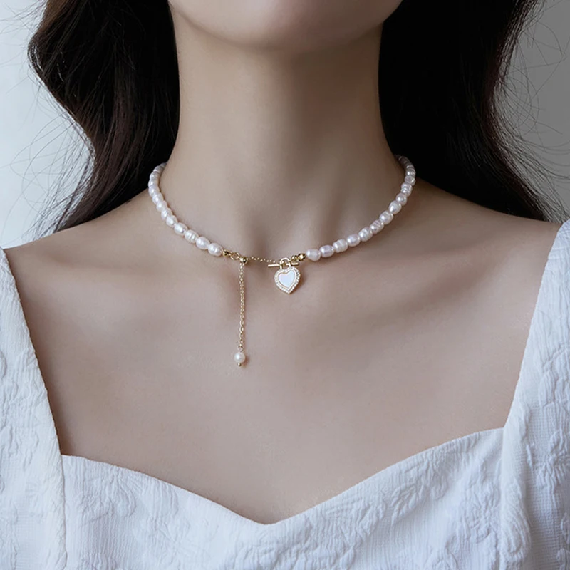 Korean Pearl Chain Choker Necklace for Women Girls 2023