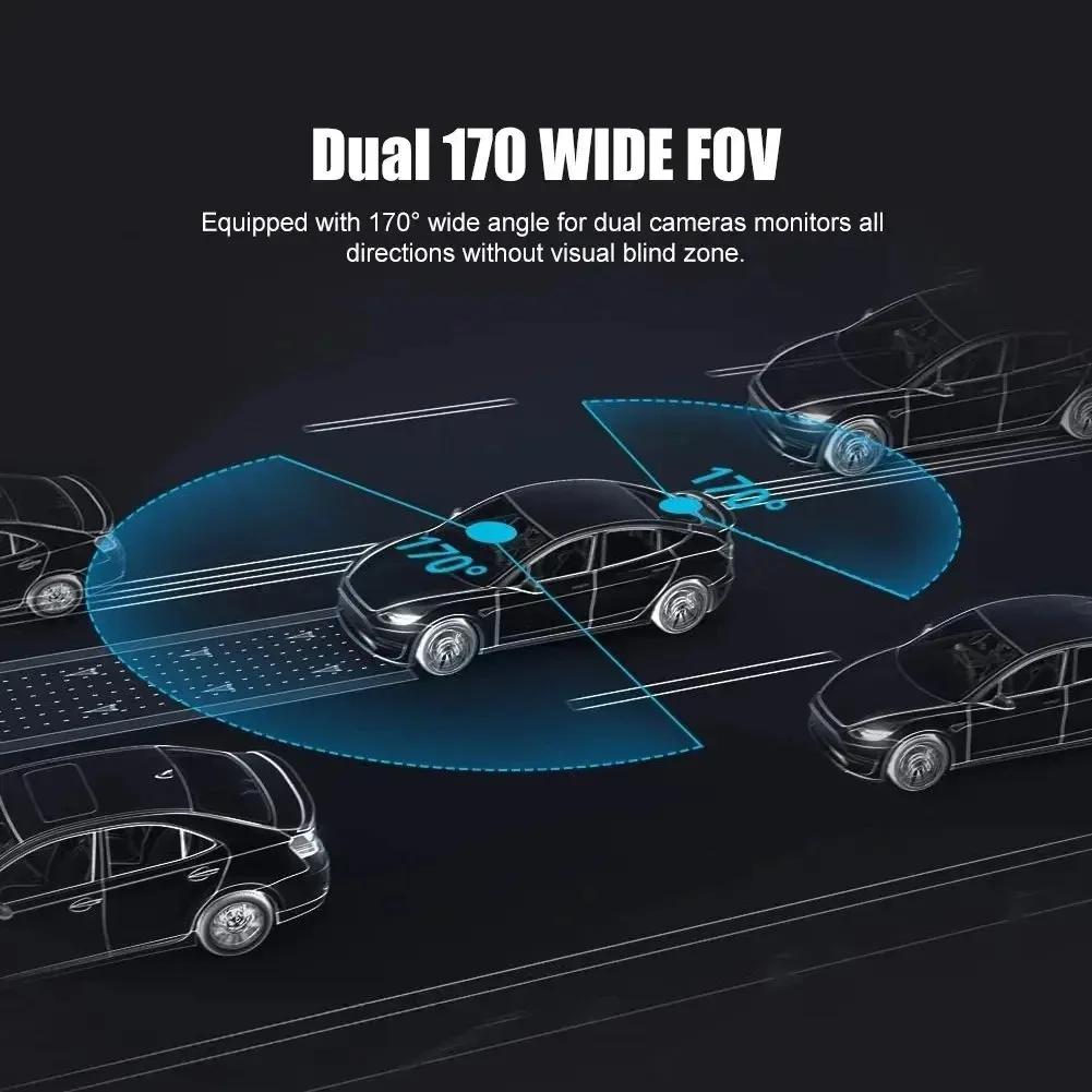 Mini 2 Channel Car DVR Three-Lens Inside Vehicle Camera Recorder Video HD1080P Dashcam Loop Recording Car Charge