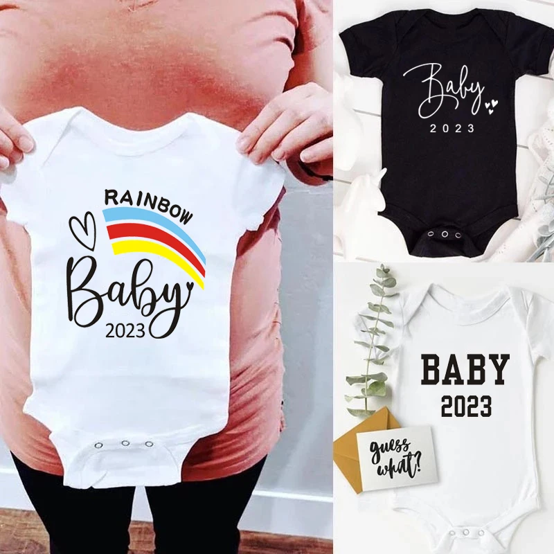 

Baby Coming Soon 2023 Simple Print Baby Bodysuit Pregnancy Announcement Boys Girls Bodysuit Toddler Baby Ropa Outfit