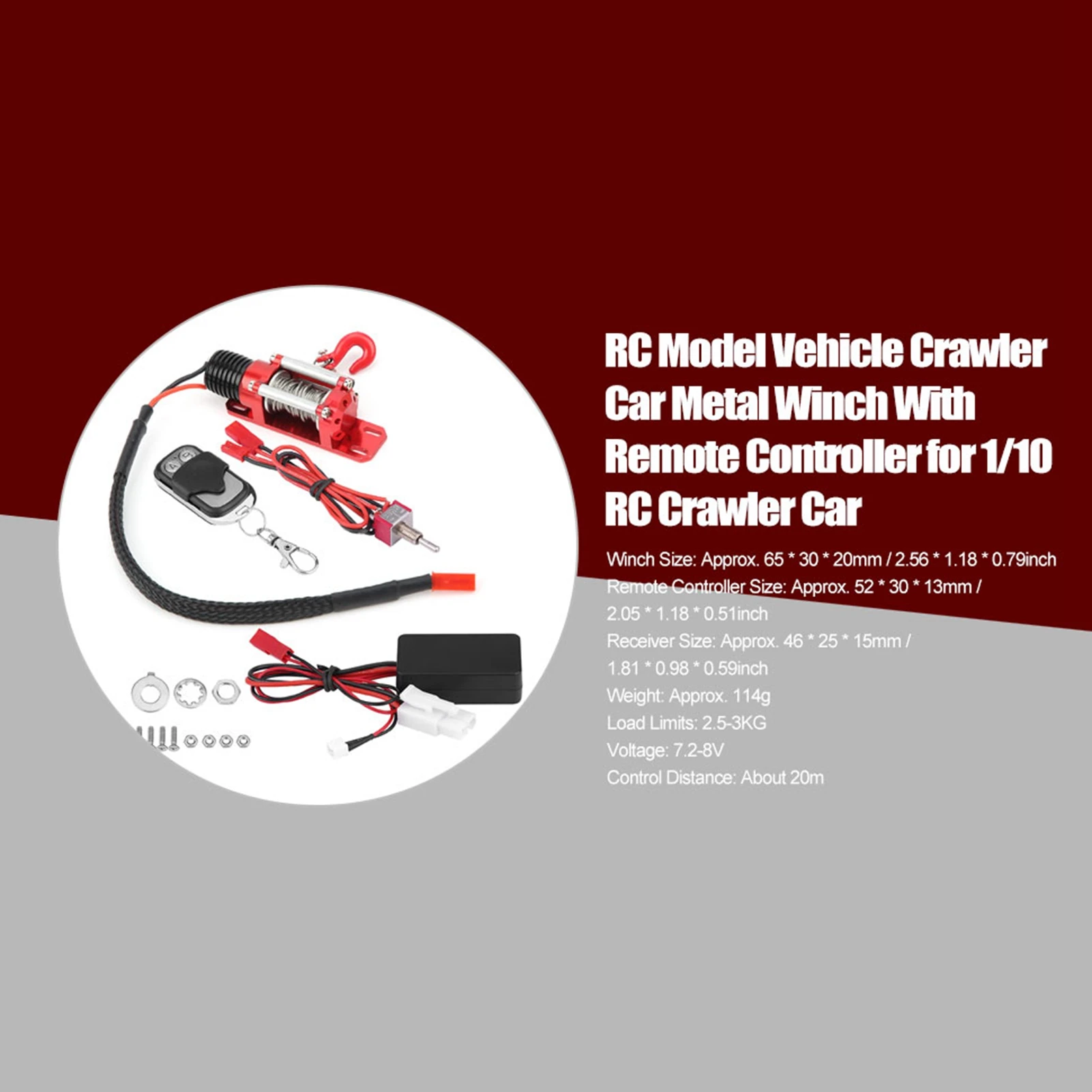 Treuil Métal RC 1/10 avec Télécommande - Accessoire Crawler