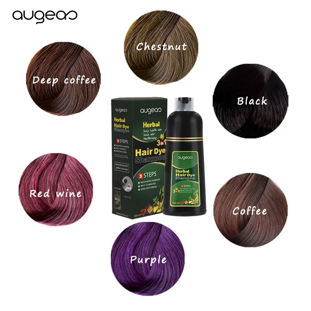 Shampoing colorant des cheveux naturels, organique, rapide