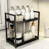 Double desk storage rack Kitchen organizer Bathroom countertop Perfume and cosmetics shelf Dressing table rack 1