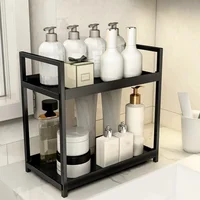 Double desk storage rack Kitchen organizer Bathroom countertop Perfume and cosmetics shelf Dressing table rack 1