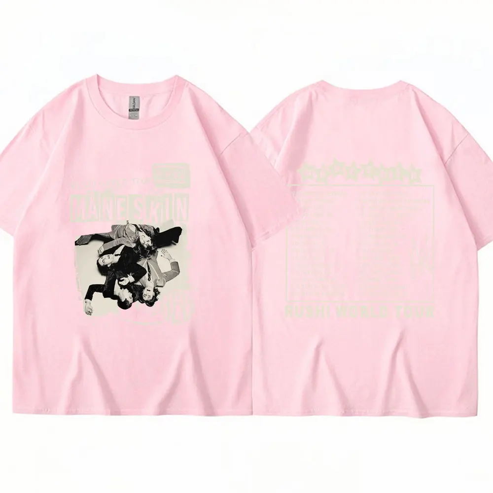 男性と女性のためのmaneskin Rush world Tour Tシャツ、特大の