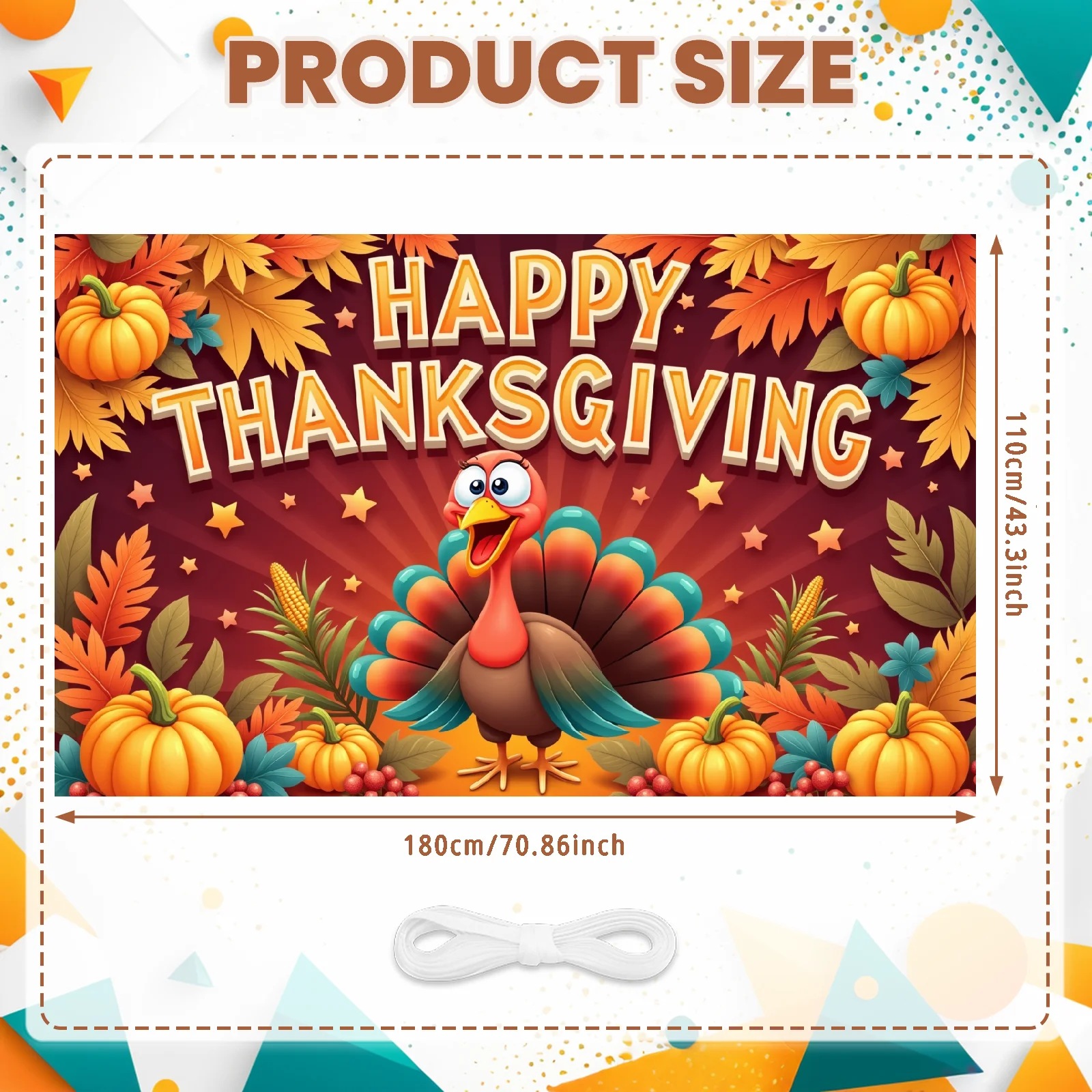 Thanksgiving Dekorations-Set Mit Banner & Truthahn-Figuren | Ca. 2 M Girlande, 6 Aufhänger | Für Innen & Außen