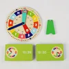 Wooden Clock Model Teaching Aid Montessori Learning Clocks with Cards Kindergartner Toy for Game Interaction Playroom Wall 5