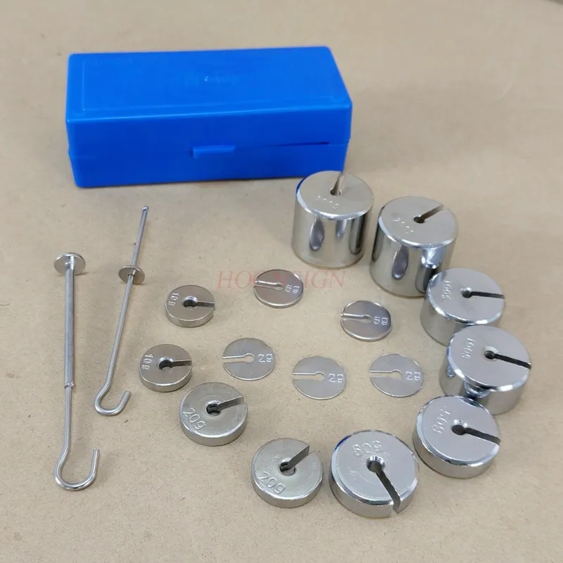 Metal Slotted Weight Set Scale Balance Calibration with Hanger Case Physics Experiment 17Pcs/Set 2g-200g physics experimental equipment