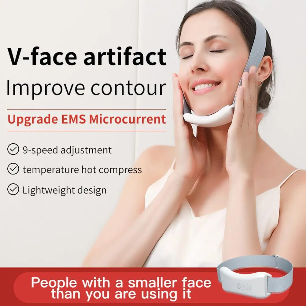 

EMS V-Face Double Chin Reducer V Face Massager Shape Facial Lifting Slimming Microcurrent Beauty Device V-Line Chin Up Remover