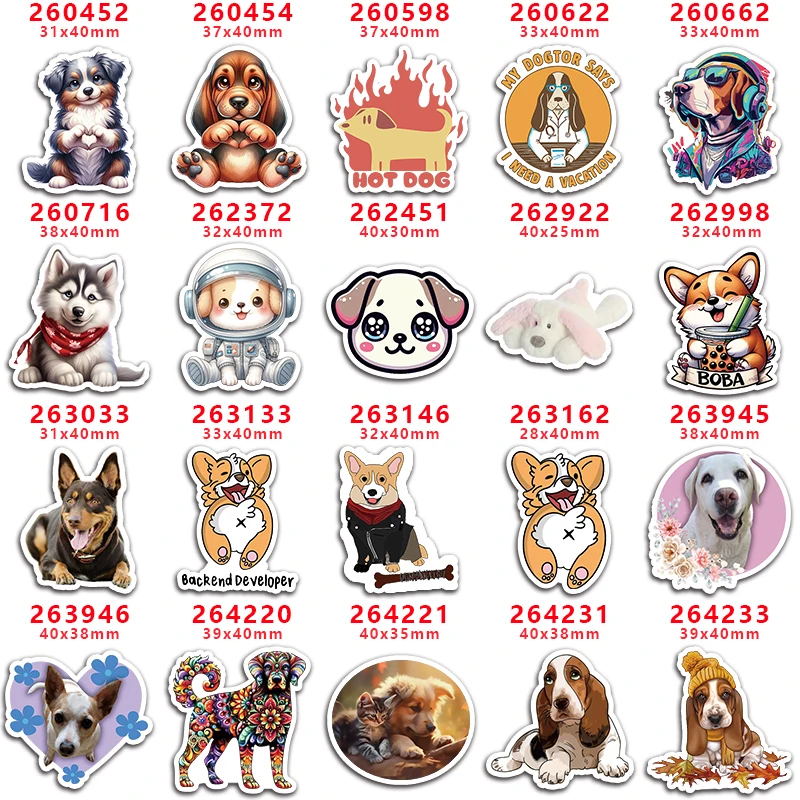 DIY Cartoon Animal Dog Printed Craft Supplies Sewing Accessories Planar Resins Mold 10 Pieces. PR-260452