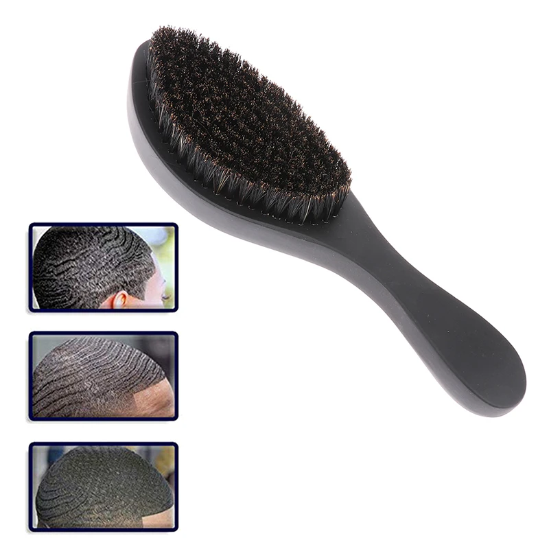 

Curved Soft Boar Bristle Wave Hair Brush Wooden Handle Premium Magic Wave Brush