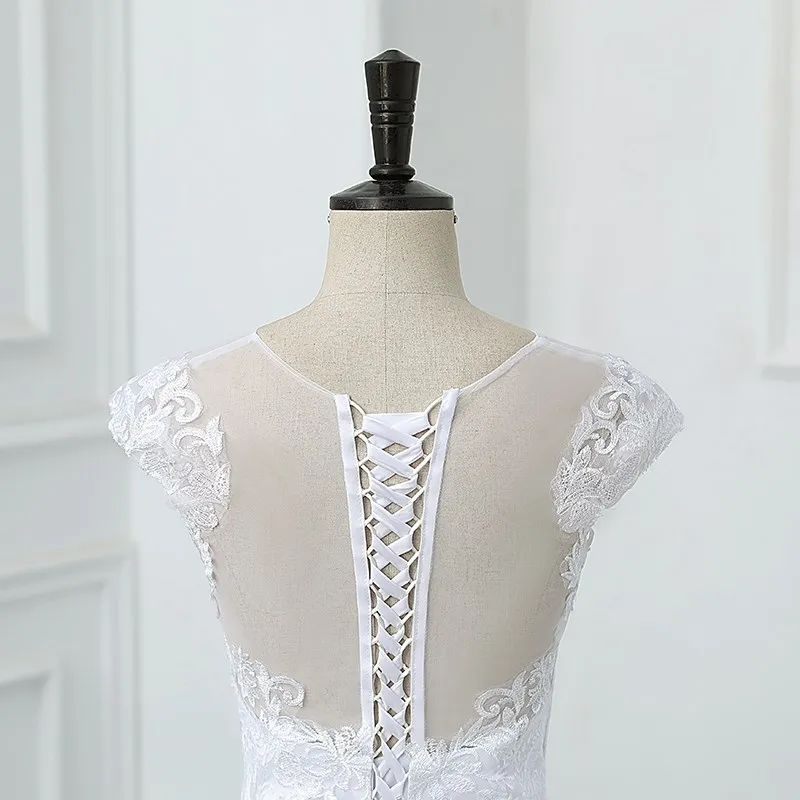 Maria Novia Customized Vestido De Noiva 2024 New Wedding Dress V-neck Luxury Lace Wedding Gown With Train Ball Gown Plus Size 6