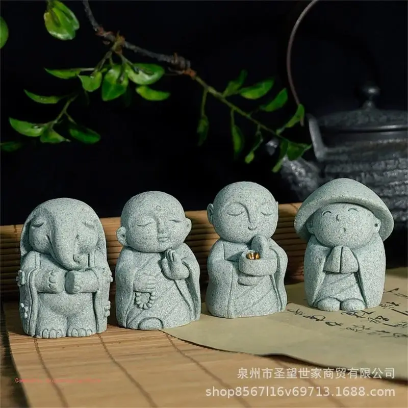 Jizo-Monk Landscape Hideouts Statue, Plastic Aquariums, Art Crafts, Landscaping Ornaments