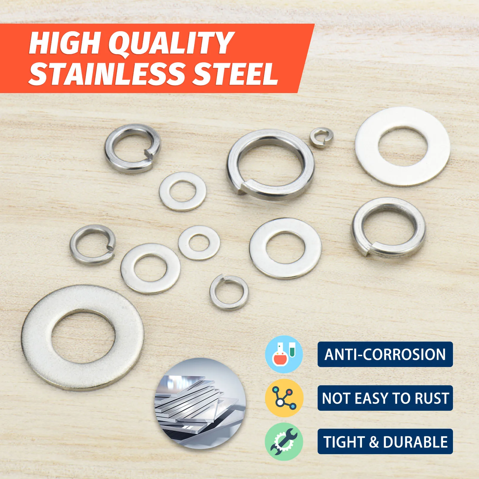 720-Piece Washer & Lock Washer Assortment | For All Your Nuts & Bolts