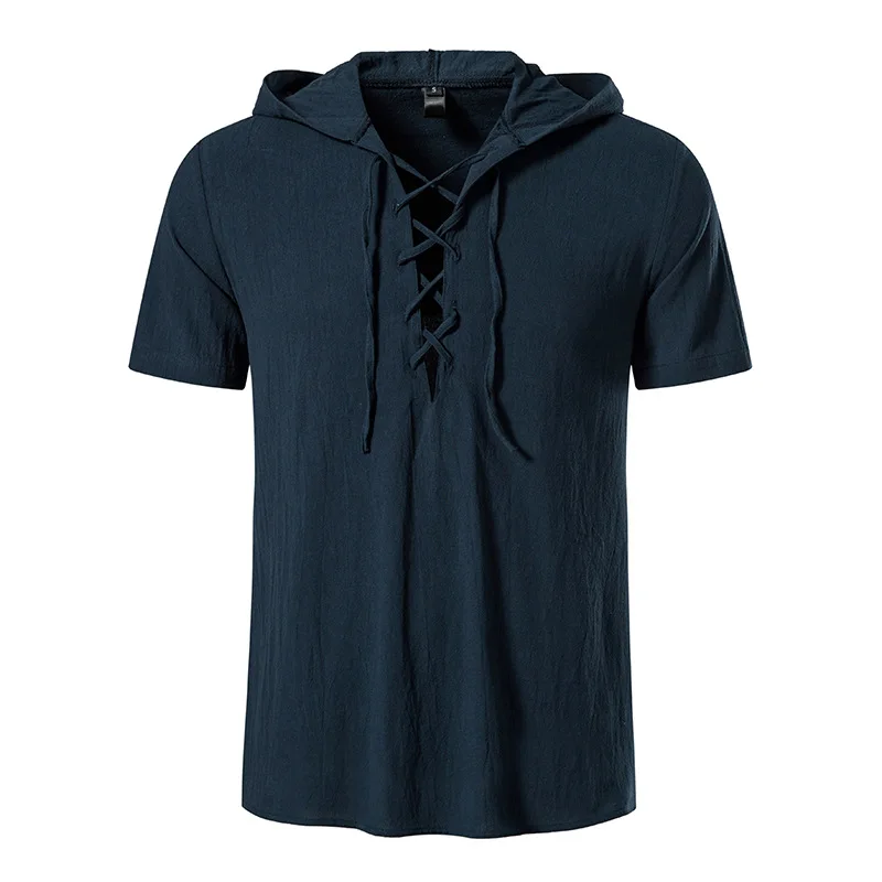 Camisa De Pirata Para Hombre, Traje De Halloween Informal De Lino Con Cordon, Tilo Retro, Renacentista, Medieval, Victoriano, Hippie, Verano - AliExprs 200000343