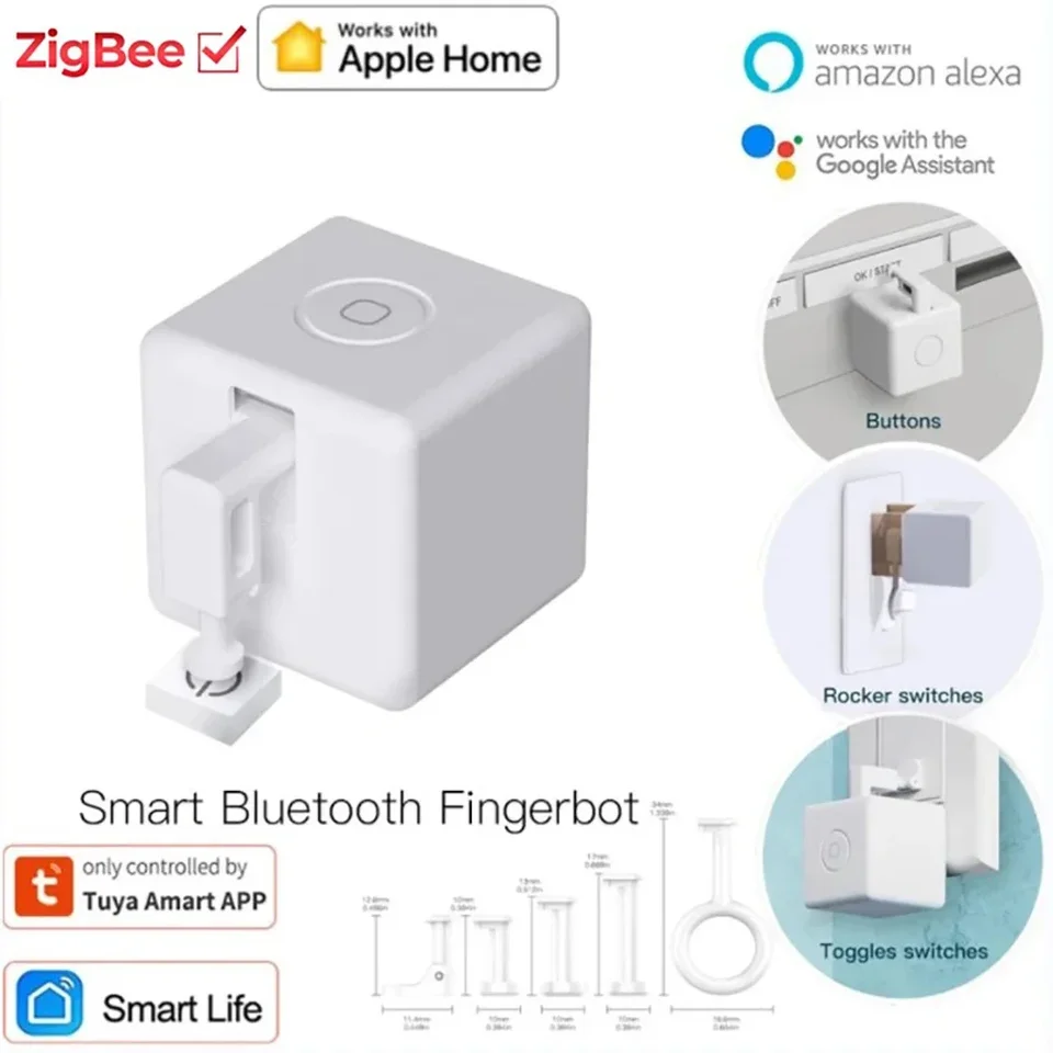 Fingerbot Plus -ZigBee Smart Switch Button Pusher, Upgrade with Touch Control, Compatible with Smart Life App, Timer Control (Black