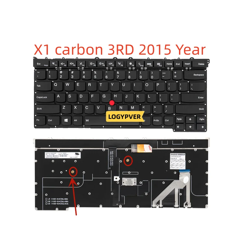 Teclado Portátil para Lenovo Thinkpad x1 Carbono X1c 3rd 2nd 3th 4th 5th 6th 7th 8th 2013 2014 2023 2023 2023 20232023 2023 Ano - Imagem 4