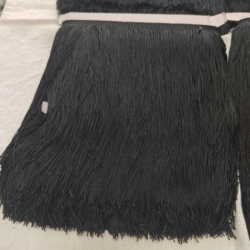 10/15/20/25/30cm 길이 10 미터 블랙 프린지 트림 술 Vestido Flecos Borlas De Seda Borlas Flecos Tasseles 트림 액세서리