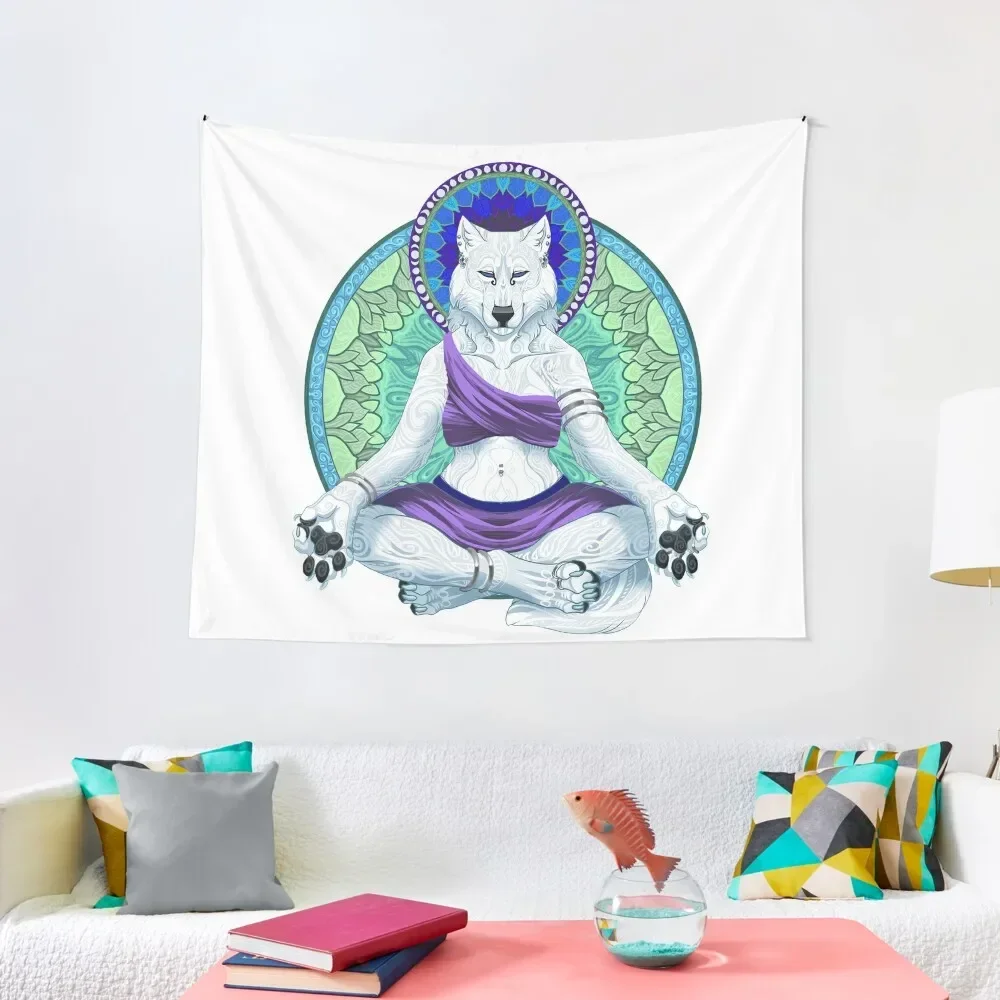 

Meditations II Wolf Woman Tapestry Outdoor Decor Decorative Wall Carpet Wall Wallpapers Home Decor Tapestry