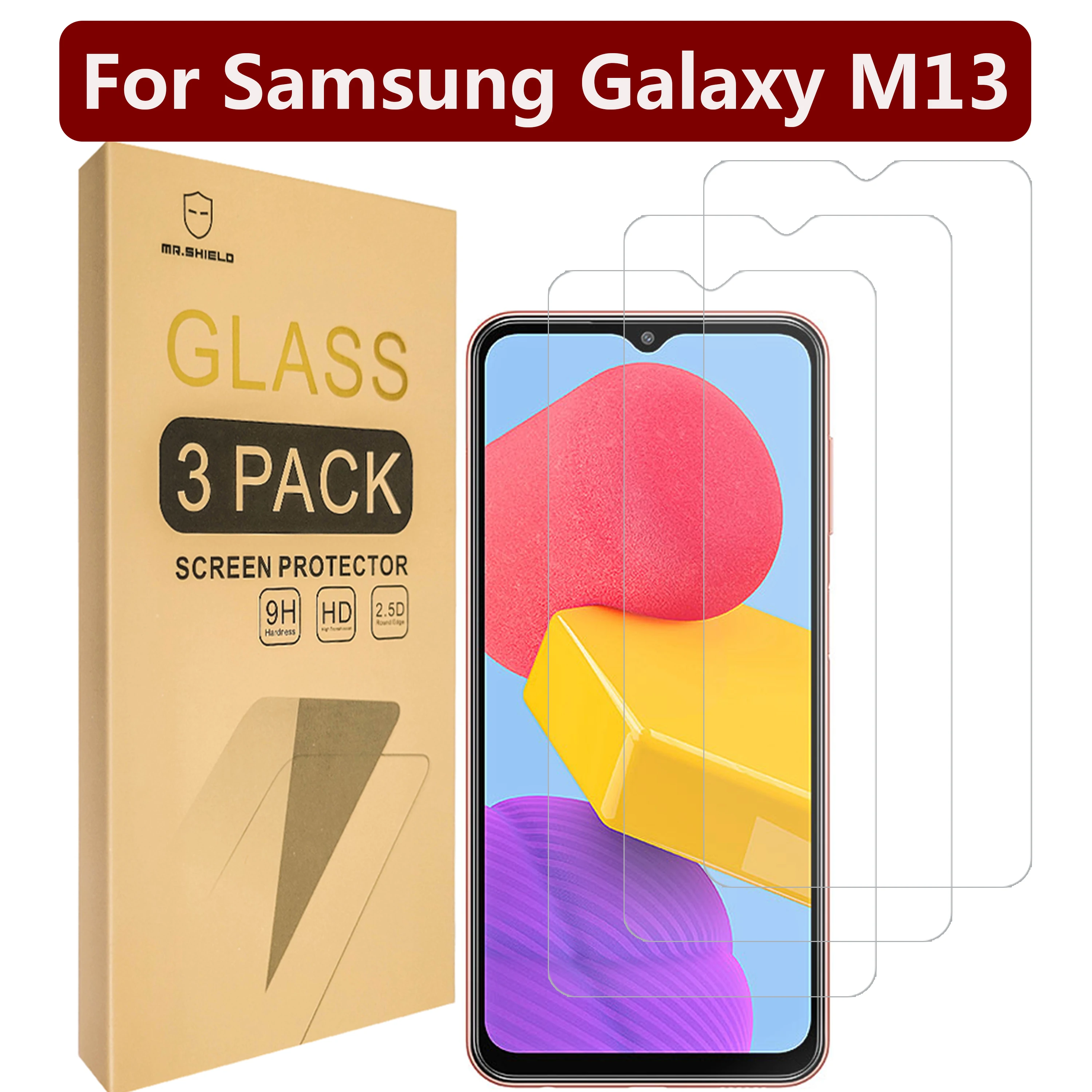 

Mr.Shield [3-Pack] Designed For Samsung Galaxy M13 / Galaxy F13 [Tempered Glass] [Japan Glass with 9H Hardness]