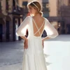 Glamorous Wedding Dresses Elegant Bridal Gowns Long Puff Sleeves Robes Chiffon Tiered Deep V-Neck Vestidos De Novia Customzied 2