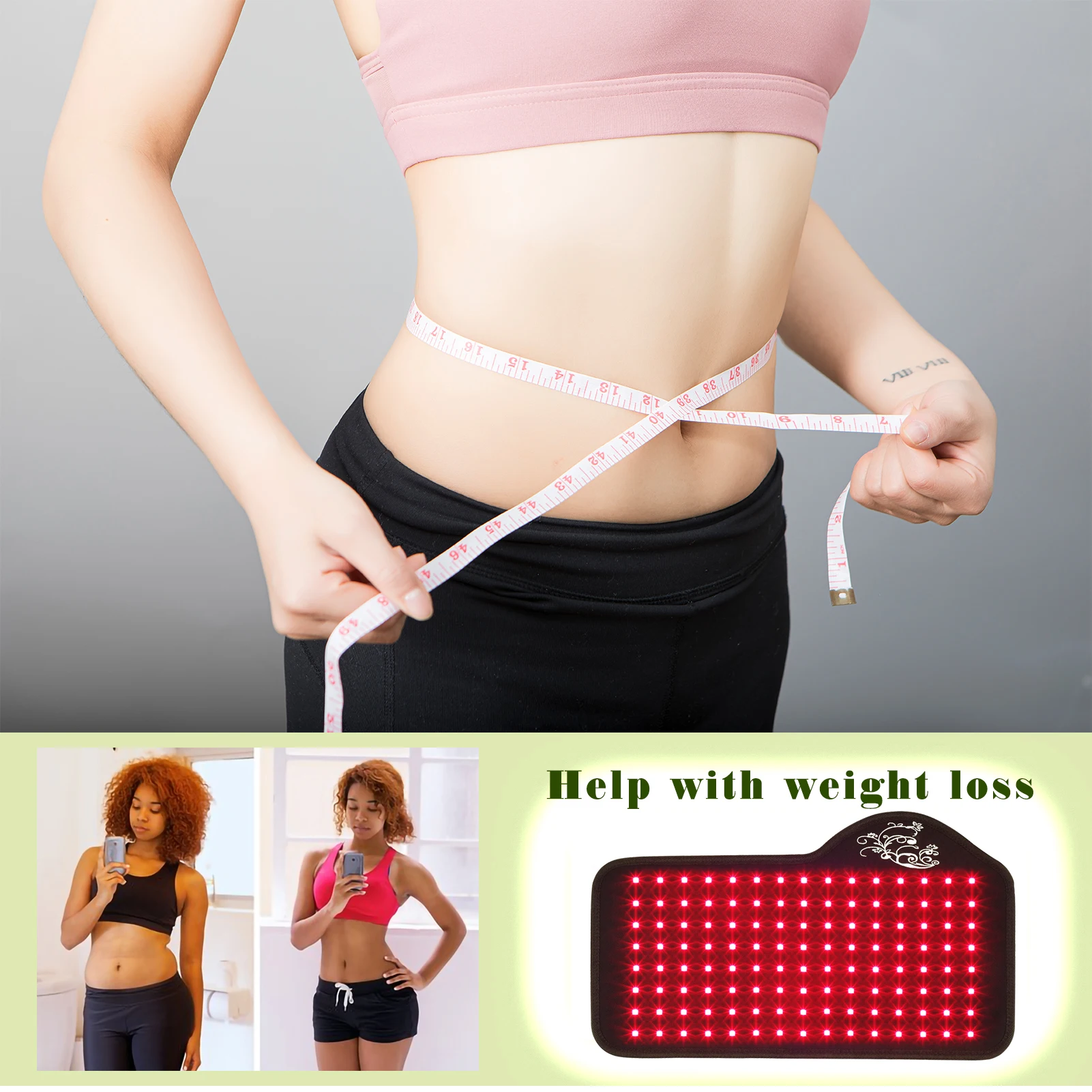 Red & Infrared Light Therapy Belt Promotes Blood Circulation Effectively Relieves Symptoms Fatigue and Backache