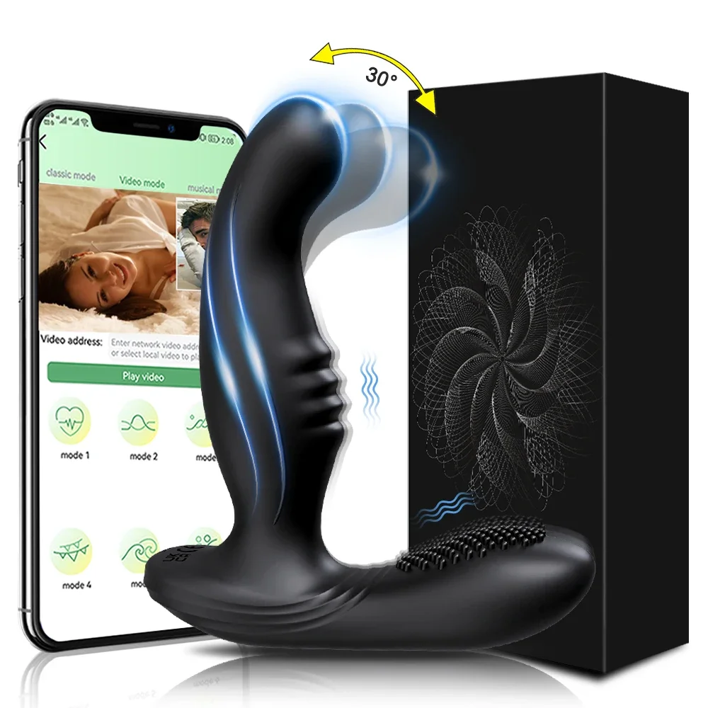 APP-Steuerung Männlich Wackeln Prostata-Massagegerät Anal Vibrator für Männer Homosexuell Schaukel Butt Plug Perineum Stimulator Sexspielzeug für Männer 1