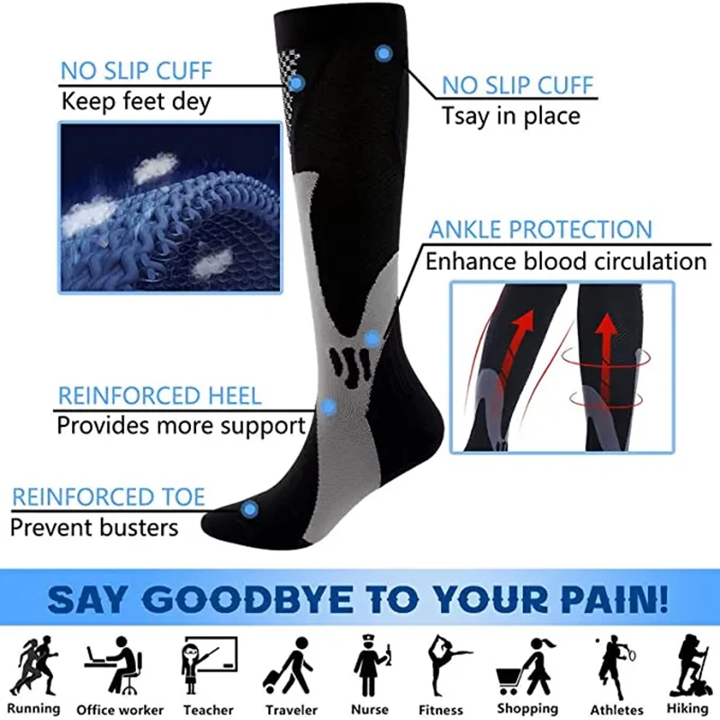 Magic Pressure Sports Long Socks Medical Competitive Sports Nurse Socks Outdoor Running Cycling Sports Socks