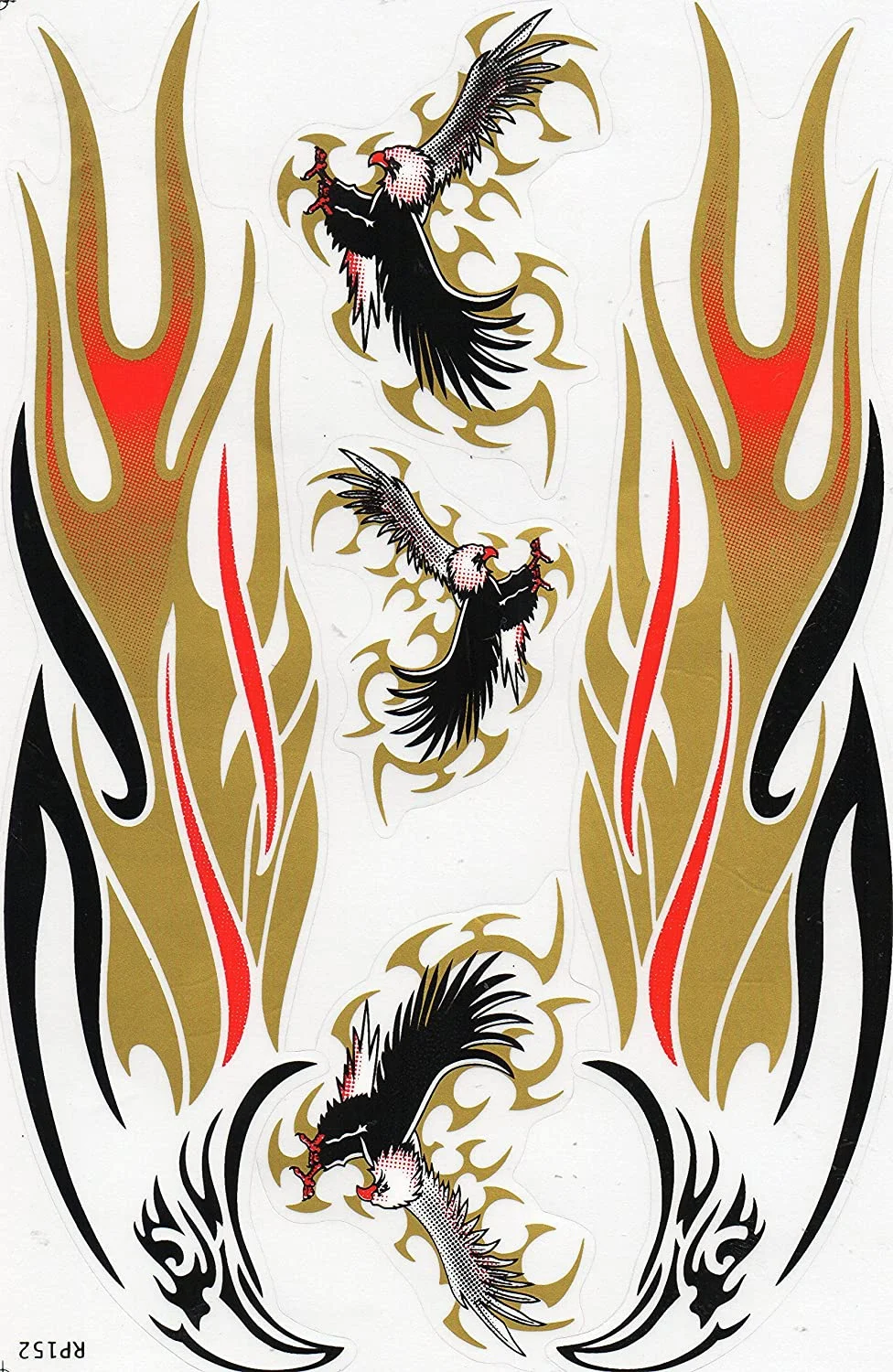 

For Flame Eagle Gold Blade Racing Sticker Adjust Size: 27 X 18 Cm Car or Motorcycle