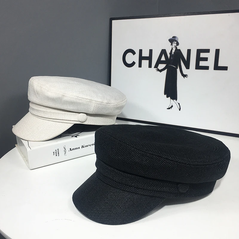Retro Cotton and Linen Octagonal Hat Spring and Summer Net Red Thin Breathable Ladies Beret Casual All-match Fashion Flat Cap women beret