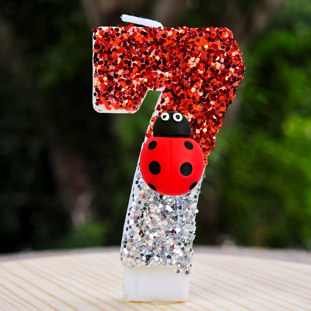 Niedliche 3D-Marienkäfer-Kerze, Insekten-Thema Geburtstagstorten-Deko für Kinder-Gartenparty-Kerzen – Detail 8
