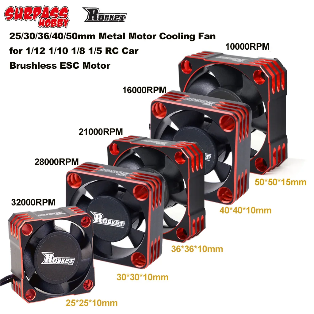 Ventilador De Refrigeración De Motor De Coche RC Disipador Térmico De 28000 Rpm Sin Escobillas ESC Ventilador De Refrigeración Para Coche RC 1/8 1/10 540 550 Motor