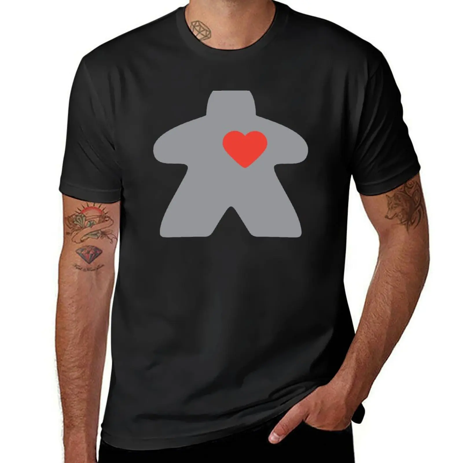 

Meeple love - Grey T-Shirt cute clothes plain cute tops boys whites mens vintage t shirts