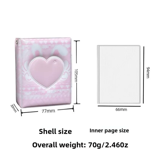 Album de cartes à nœud d'amour rose en PVC avec 16 Pages internes, classeur de cartes photo, Album de cartes à collectionner, Mini livre de collecte de cartes idoles de 3 pouces 6