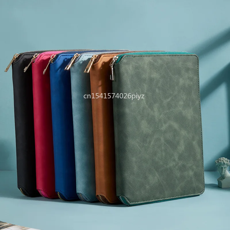 Business A5 Zipper Bag Loose-Leaf Notebook Stationery Multifunctional Creative Notepad Manager Bag Portable